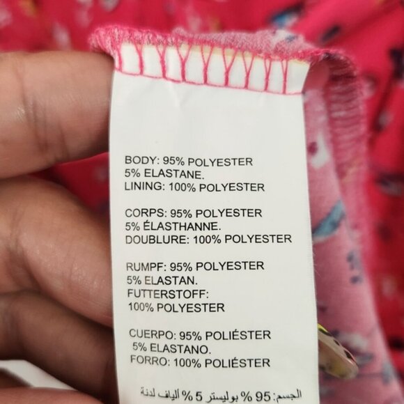 Love & Legend Pink Sleeveless A-Line Wrap Dress Knee Length Hot Pink Stretchy 0X - Picture 9 of 13